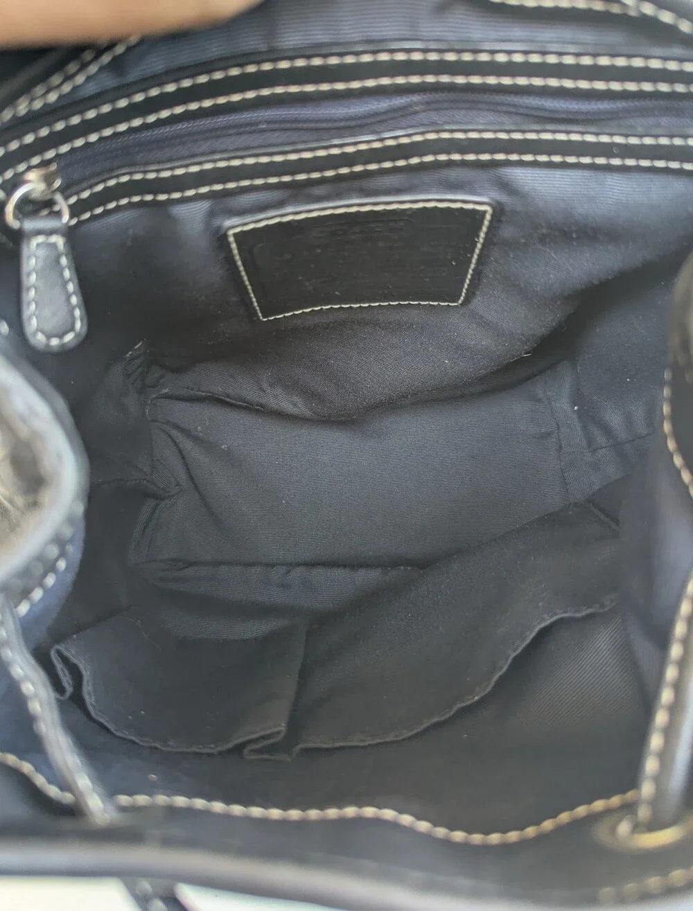 Coach Black Signature Canvas Mini Backpack with Leather Trim